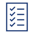 Blue line drawing of a tick list
