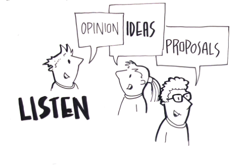 Listen to opinions, ideas and proposals